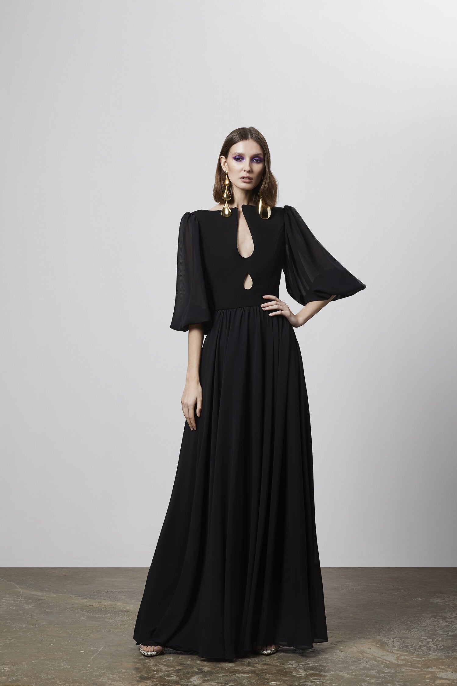 knee length dresses for ladies LONG SLEEVE LOOSE FIT DANCE DRESS – Pozewear main image 0